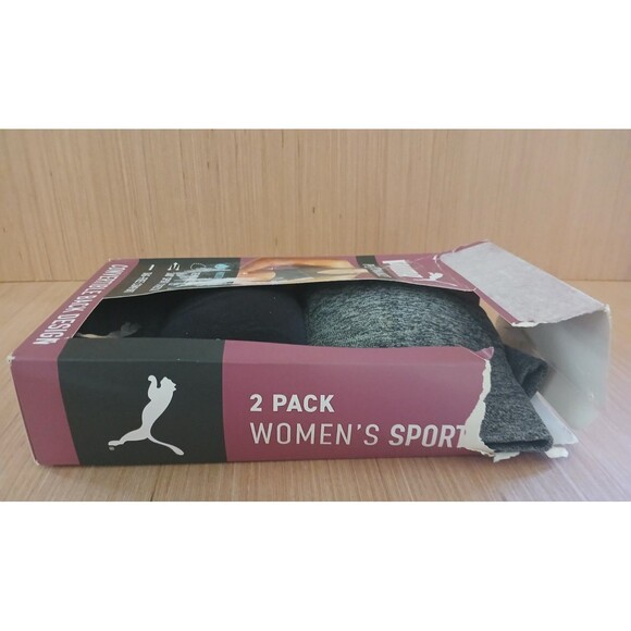 Women's SMALL Puma Performance Moisture Wicking 2 Pack Seamless Sports Bra - Picture 7 of 11